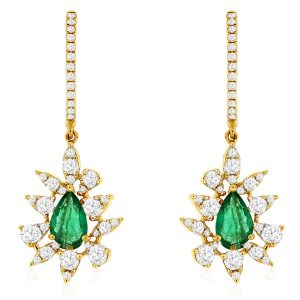 EMERALD & DIAMOND EARRING