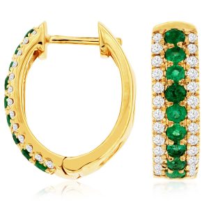 EMERALD & DIAMOND EARRING