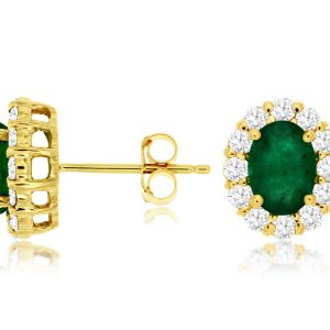 EMERALD & DIAMOND EARRING