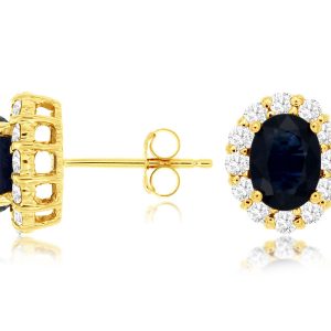 SAPPHIRE & DIAMOND EARRING