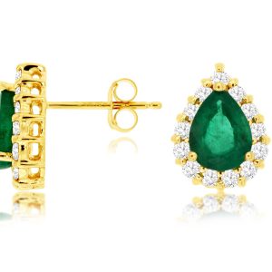 EMERALD & DIAMOND EARRING