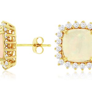OPAL & DIAMOND EARRING