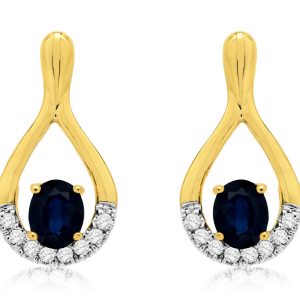 SAPPHIRE & DIAMOND EARRING