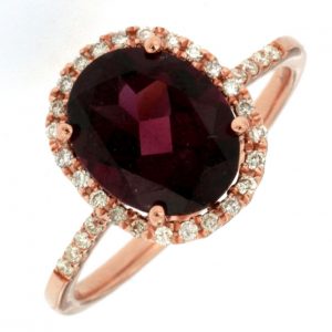 RHODOLITE & DIAMOND RING