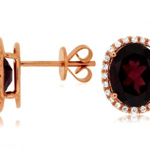 RHODOLITE & DIAMOND EARRING