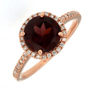 RHODOLITE & DIAMOND RING