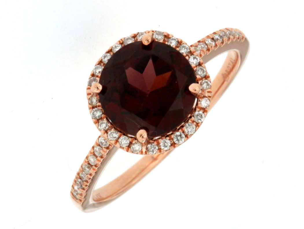 RHODOLITE & DIAMOND RING