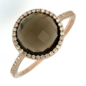 SMOKY QUARTZ & DIAMOND RING