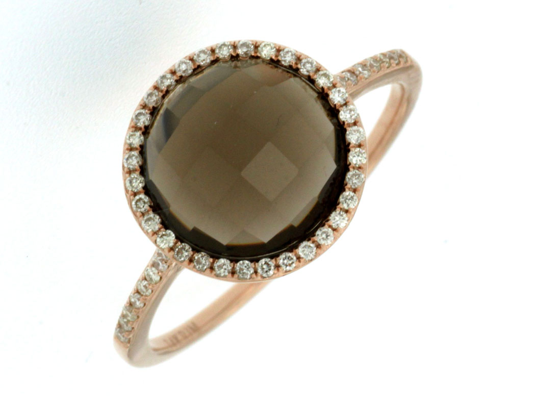SMOKY QUARTZ & DIAMOND RING