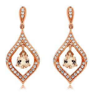 MORGANITE & DIAMOND EARRING