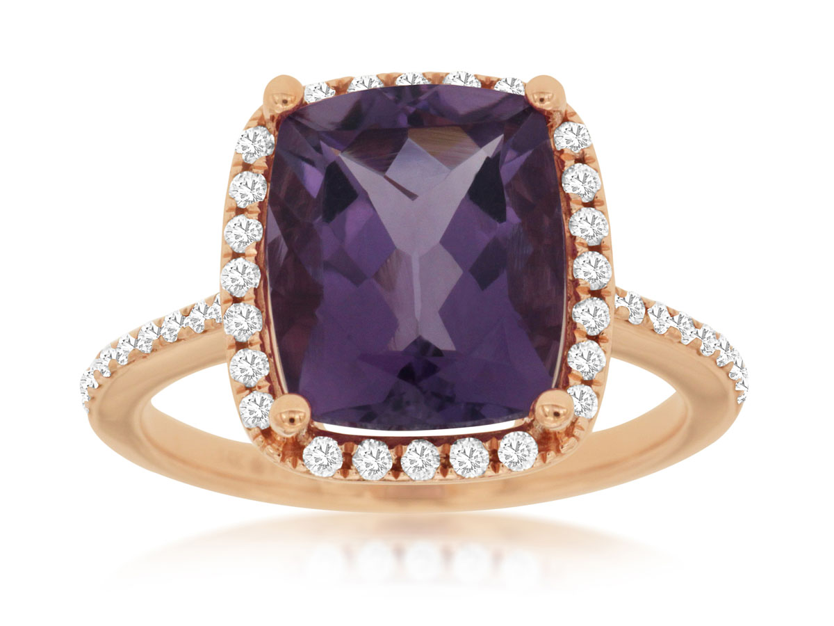 AMETHYST & DIAMOND RING