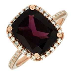 RHODOLITE & DIAMOND RING