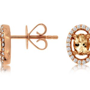 MORGANITE & DIAMOND EARRING