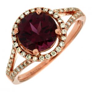 RHODOLITE & DIAMOND RING