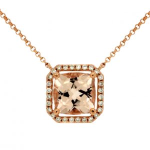 MORGANITE & DIAMOND NECKLACE