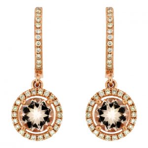 MORGANITE & DIAMOND EARRING