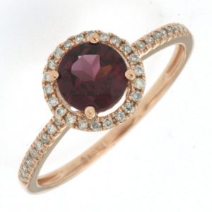 RHODOLITE & DIAMOND RING