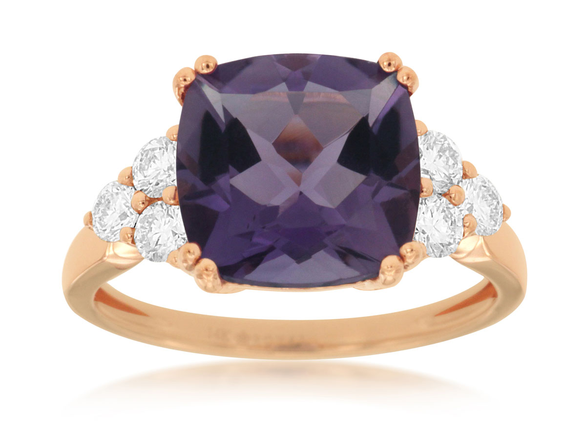 AMETHYST & DIAMOND RING