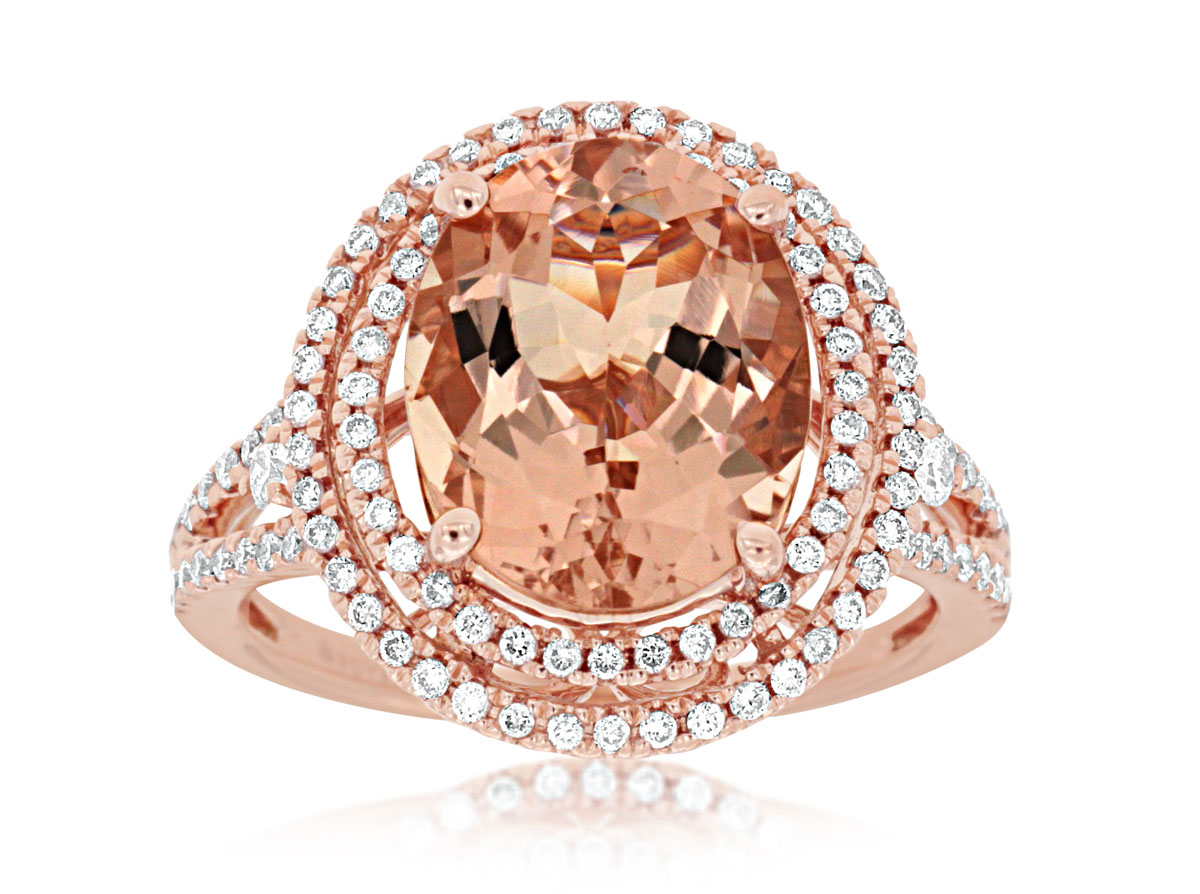 MORGANITE & DIAMOND RING