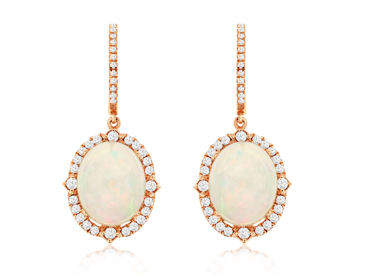 OPAL & DIAMOND EARRING