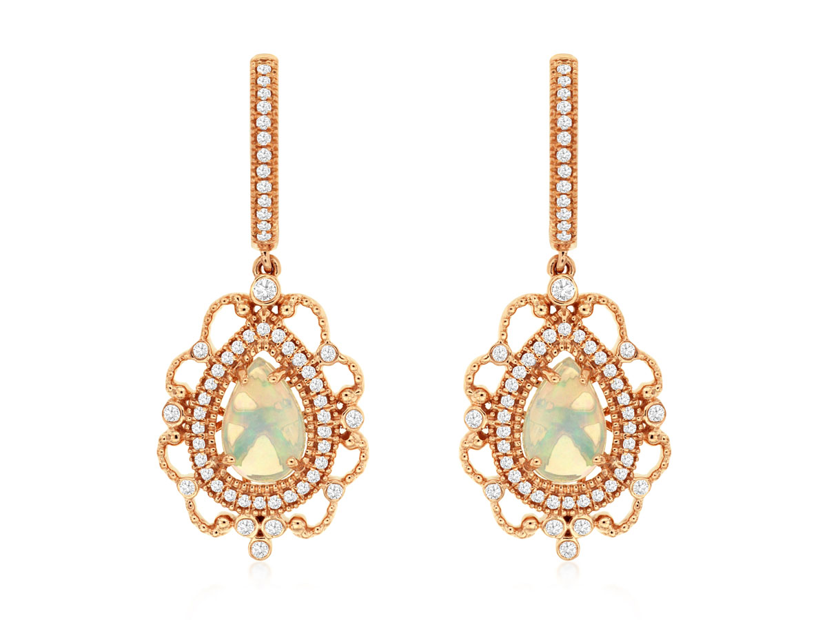 OPAL & DIAMOND EARRING