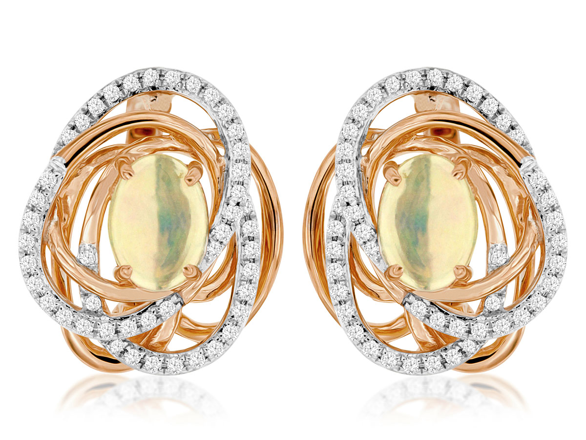 OPAL & DIAMOND EARRING