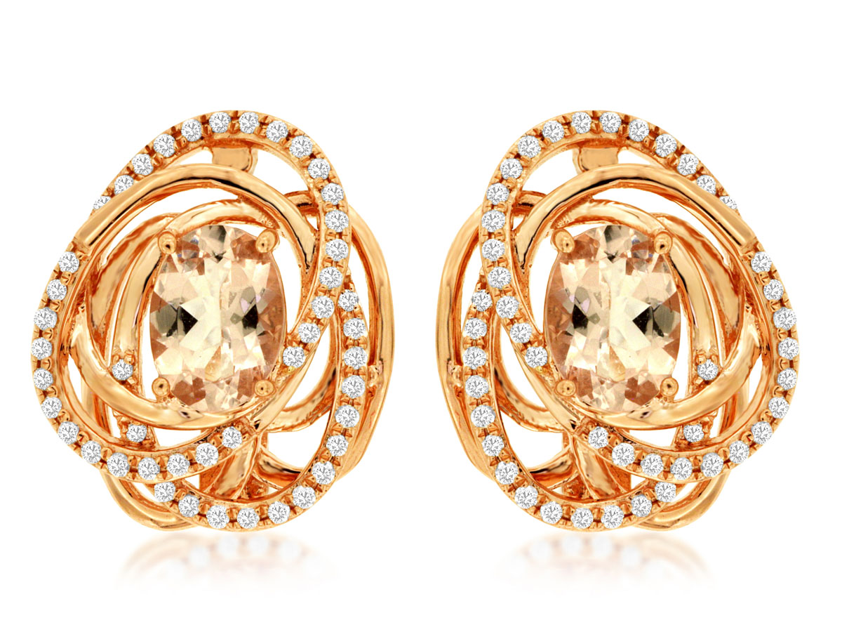 MORGANITE & DIAMOND EARRING