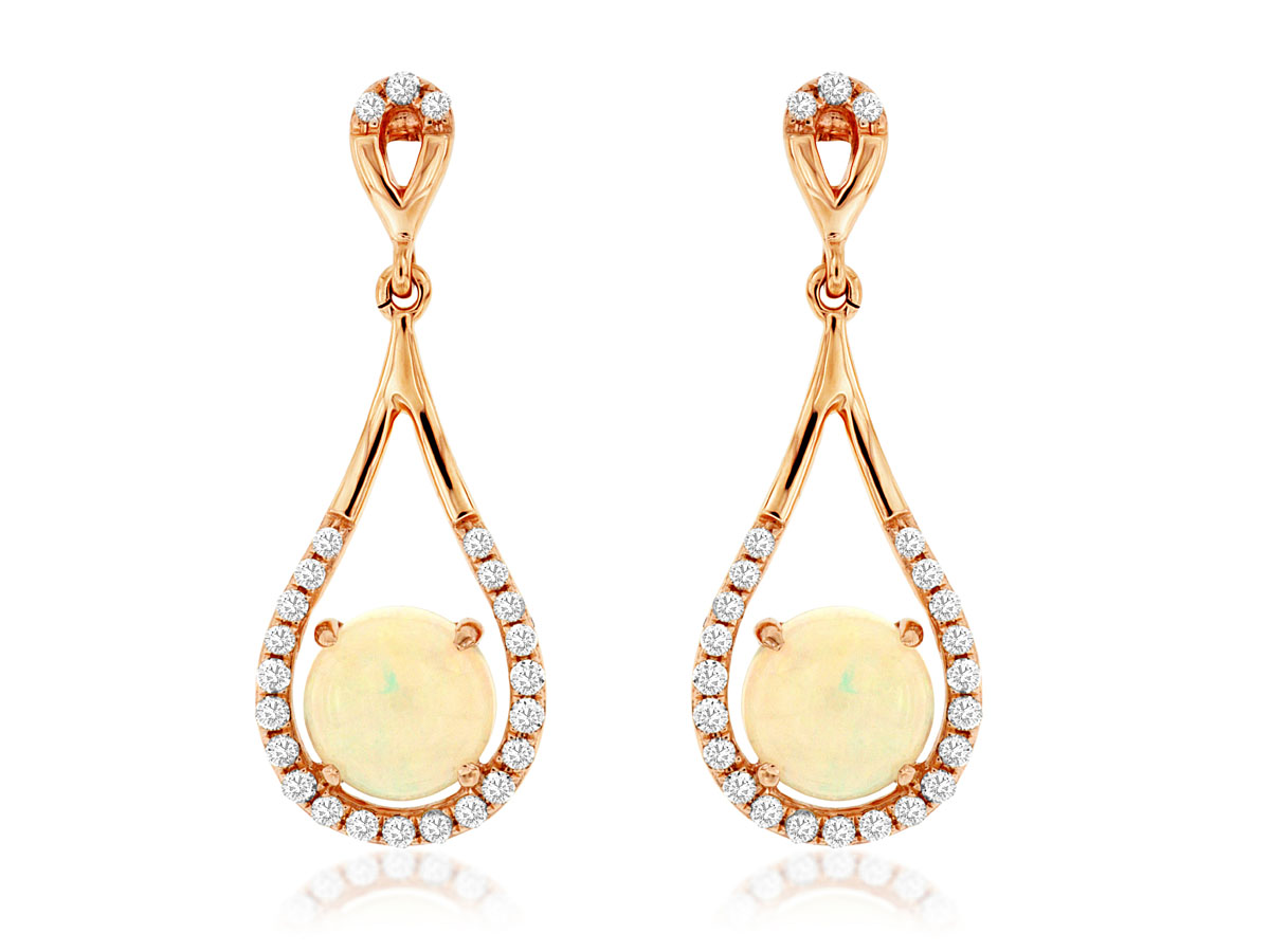 OPAL & DIAMOND EARRING
