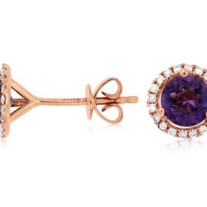 AMETHYST & DIAMOND EARRING