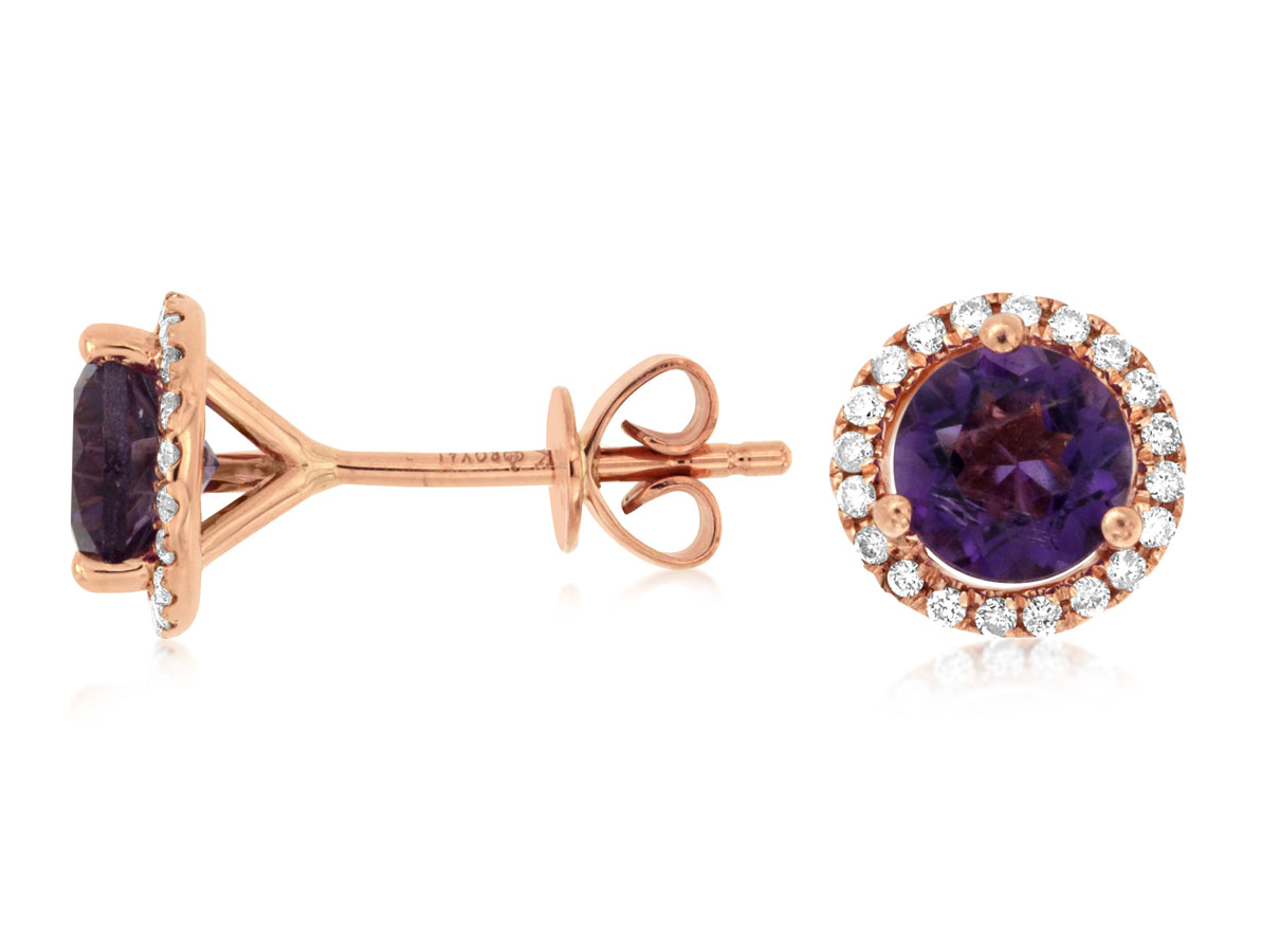 AMETHYST & DIAMOND EARRING