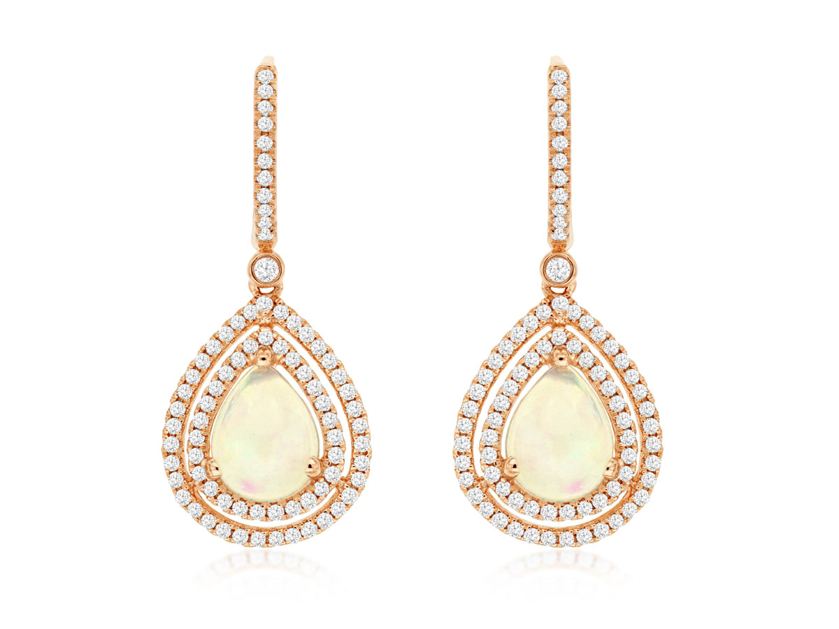 OPAL & DIAMOND EARRING
