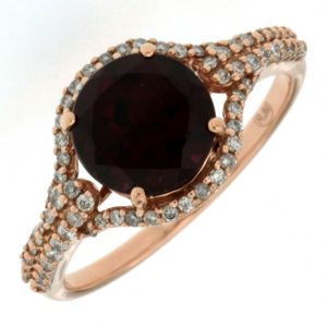 RHODOLITE & DIAMOND RING