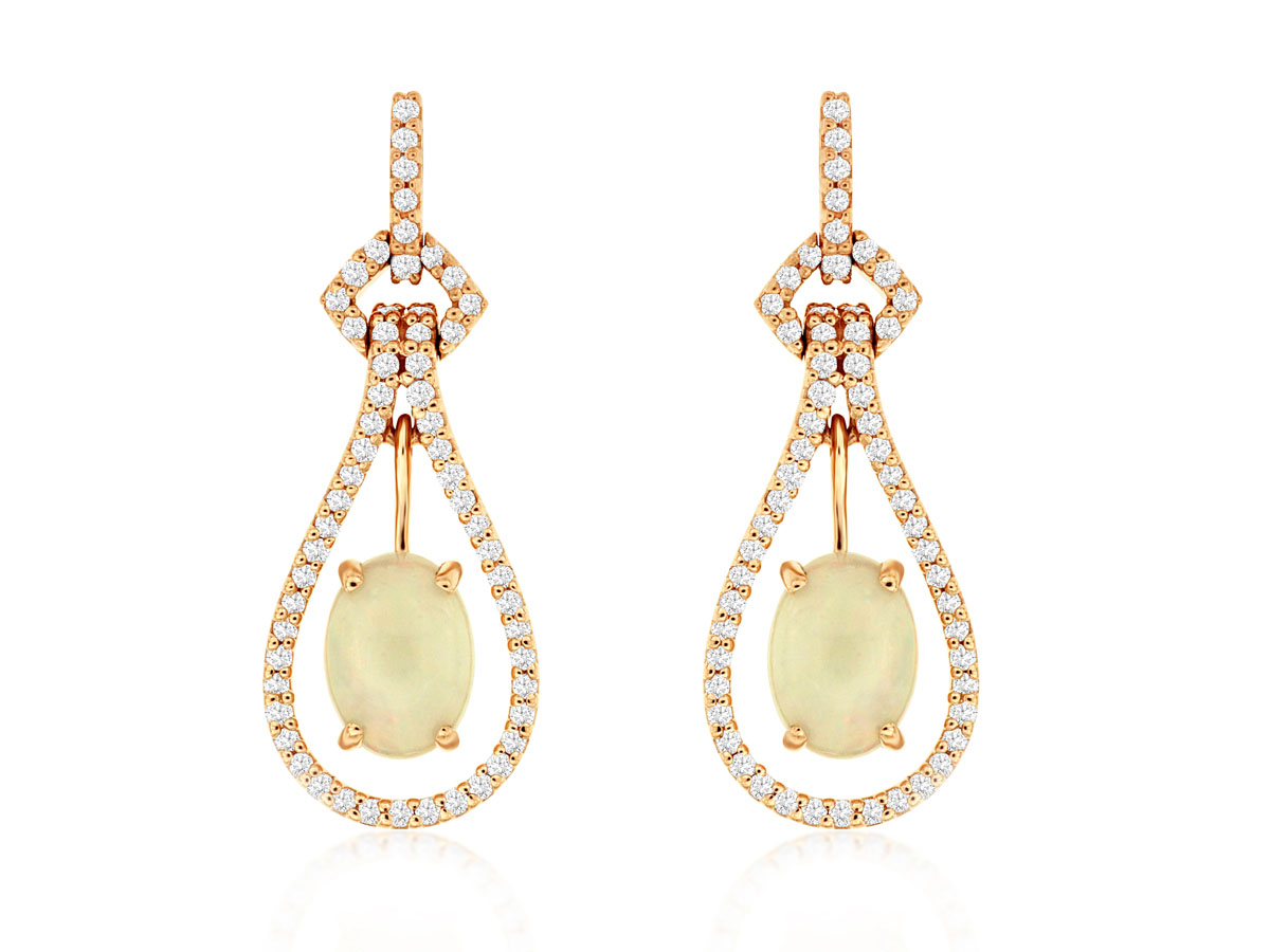 OPAL & DIAMOND EARRING