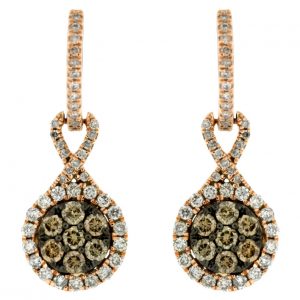 DIAMOND &BROWN DIAMOND EARRING