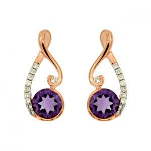 AMETHYST & DIAMOND EARRING