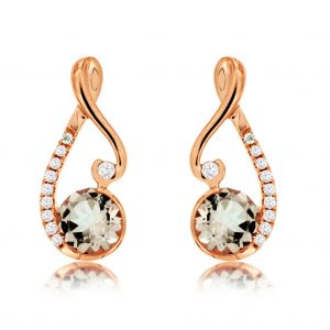 MORGANITE & DIAMOND EARRING