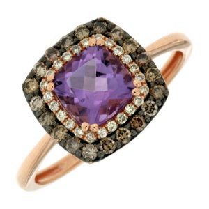 WHITE&MOCHA DIMOND&AMTHYS RING