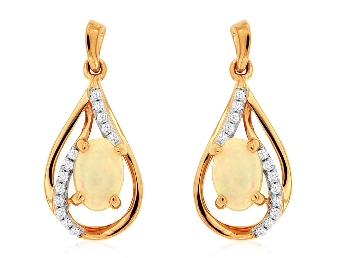 OPAL & DIAMOND EARRING
