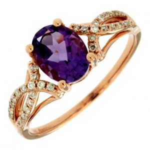 AMETHYST & DIAMOND RING