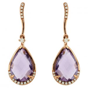 AMETHYST & DIAMOND EARRING