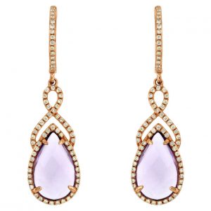 AMETHYST & DIAMOND EARRING