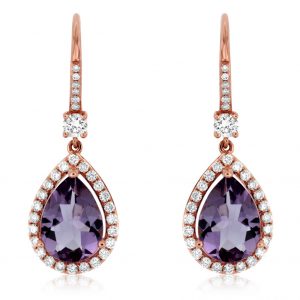 AMETHYST & DIAMOND EARRING