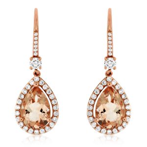 MORGANITE & DIAMOND EARRING