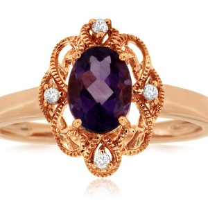 AMETHYST & DIAMOND RING