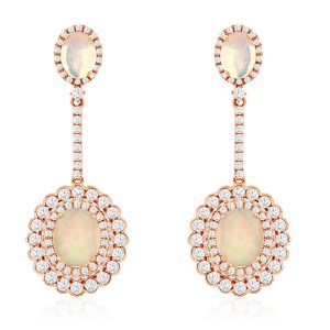 OPAL & DIAMOND EARRING