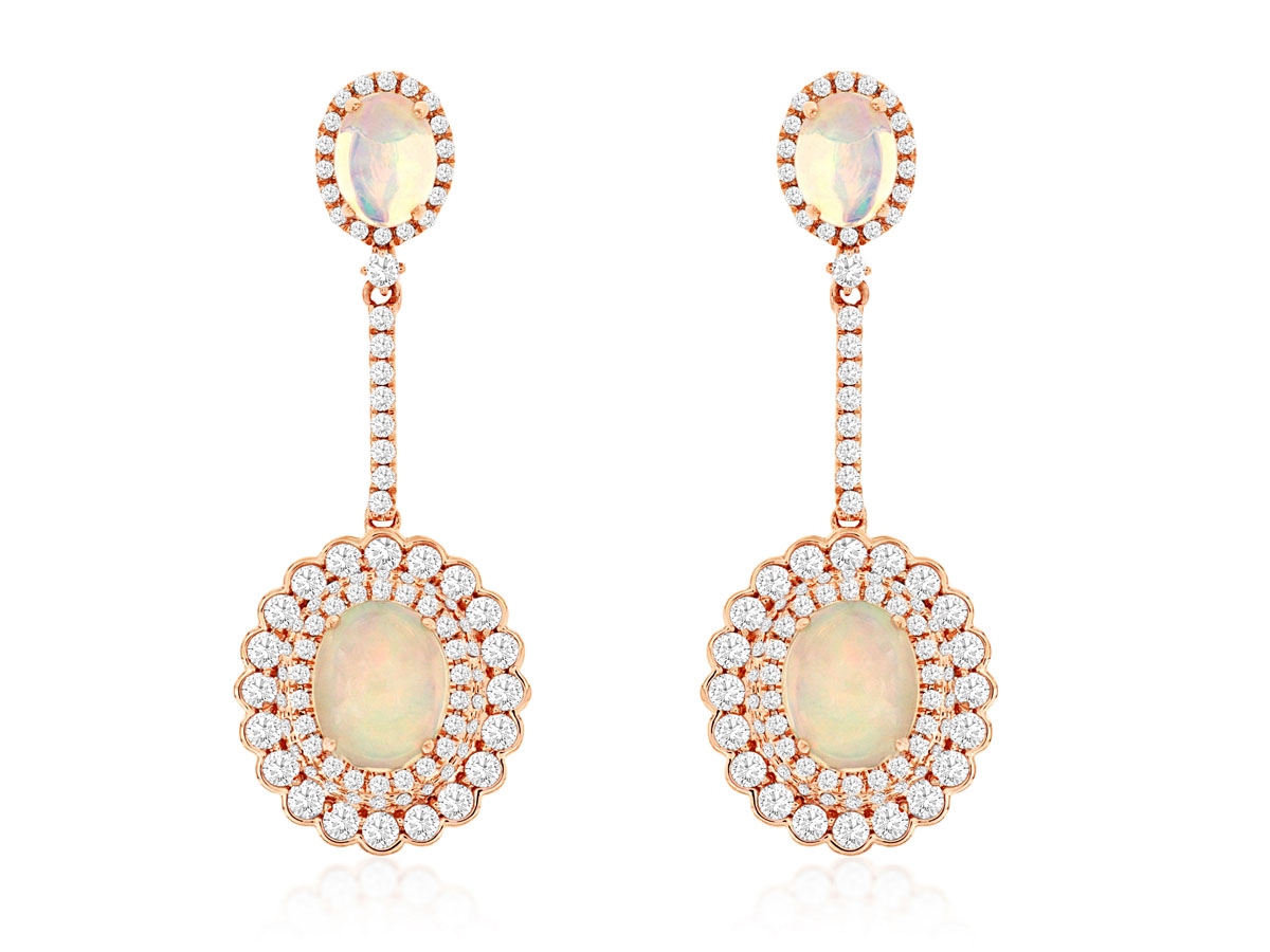 OPAL & DIAMOND EARRING