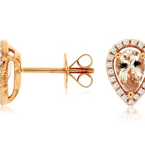 MORGANITE & DIAMOND EARRING