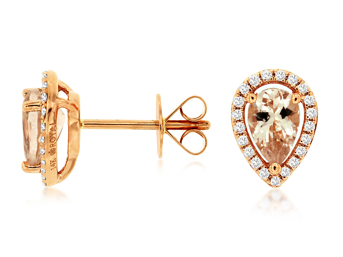 MORGANITE & DIAMOND EARRING