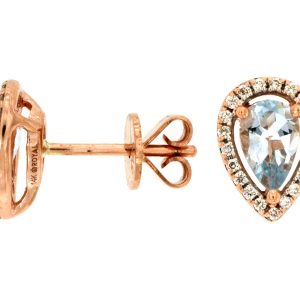 AQUAMARINE & DIAMOND EARRING