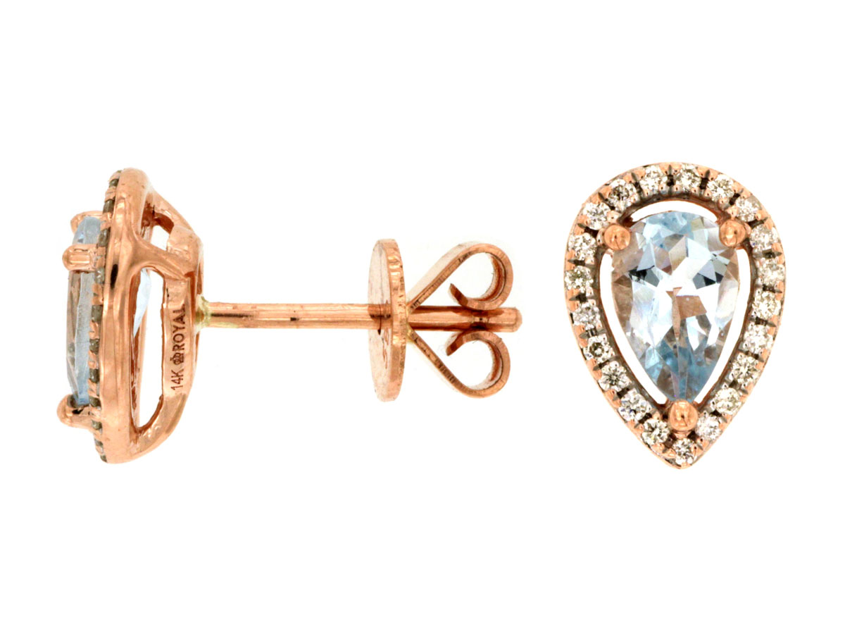 AQUAMARINE & DIAMOND EARRING